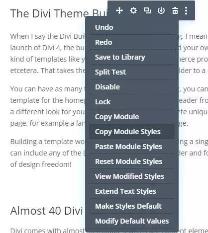 divi right click menu
